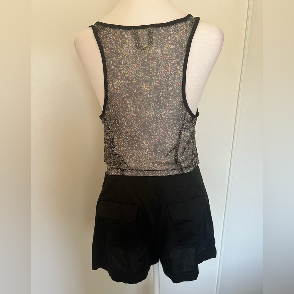 Free People Black Floral Short Romper with Pockets size 2 - Picture 8 of 9